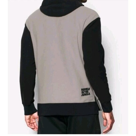 Under Armour Hoodie Mens XXL Gray Black Coldgear Muhammad Ali Rumble In Jungle - Picture 16 of 16